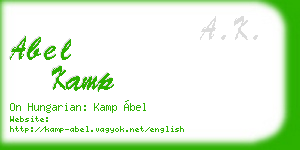 abel kamp business card