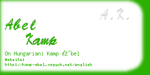 abel kamp business card